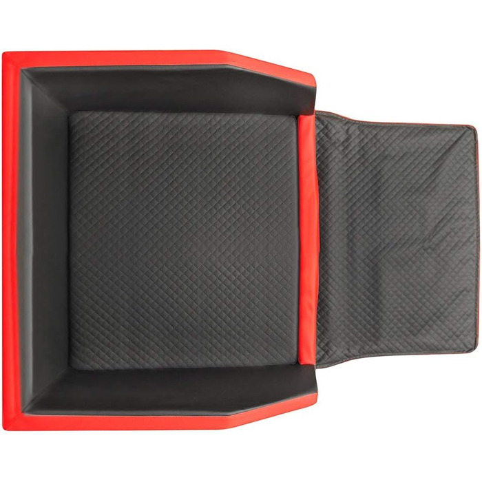 Крісло-ліжко для собак Mayaadi-Home XL Premium - 110x90x38 см | З захисною накидкою, з штучної шкіри, для автомобіля | Travel Duo чорно-червоне