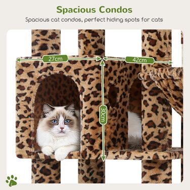 Драбина для котів Globlazer 167 см з платформою, будиночком, когтеточками та іграшками - XL для 2-4 котів