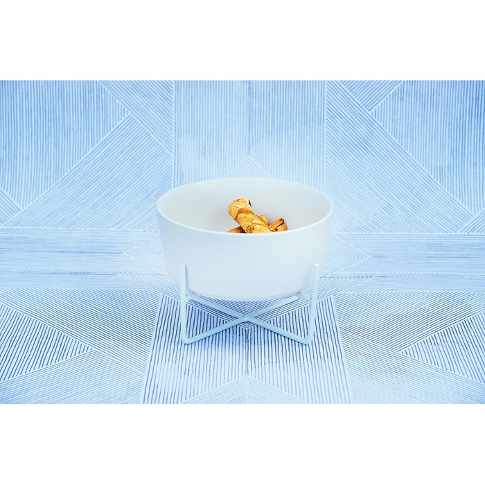 Підставка для годівлі собак Waggo з мискою, керамічна, піднята, маленька, матова біла