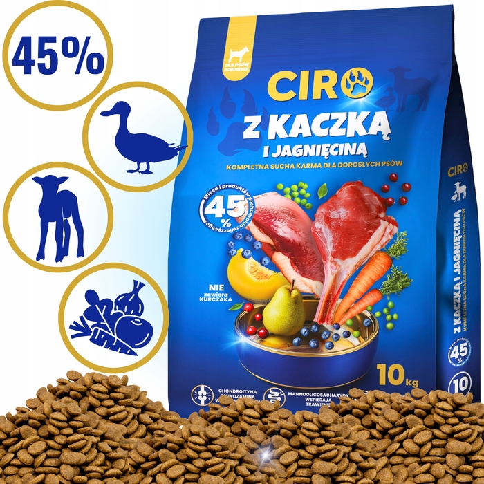 Сухий корм для собак Ciro з качкою та ягнятиною, 10 кг