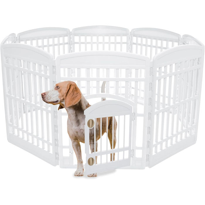 Вольєр для собак та котів Iris Ohyama CI-908, 8 панелей, H90 см, білий, для вулиці та дому