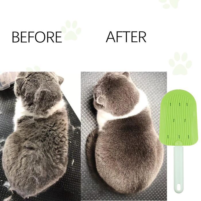 Гребінець для котів, м'який, миючий, для видалення ковтунів та зменшення випадіння шерсті, портативна щітка для грумінгу, масажна, для довгошерстих та короткошерстих котів, зелений