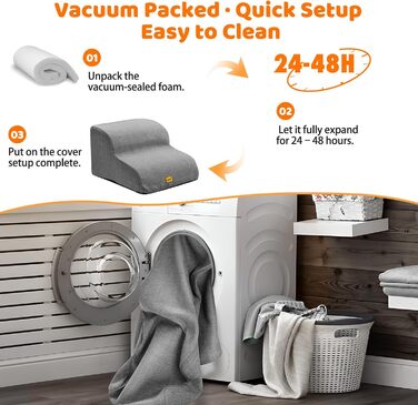 Сходинка для собак Gimars: 30D піна, широка та стійка, 3 сходинки, 40 см, знімний чохол, протиковзне покриття, портативна рамка для маленьких собак до дивану, ліжка, авто (2 сходинки)