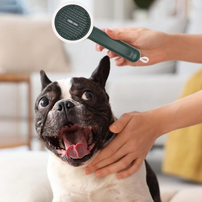 Щітка для вичісування шерсті тварин Slicker, масажна щітка для кошенят, виймання шерсті, кнопка для вивільнення, для собак та котів, білий (зелений)