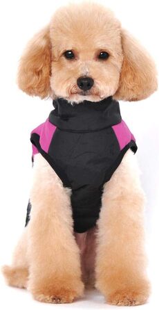 Зимовий теплий одяг для собак Ectkuee: водонепроникний пуховик для собак (рожевий, L)