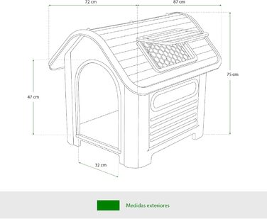 Будка для собак Gardiun Dakota середня 72x87x75 см із полімеру, бежево-червона