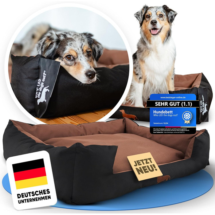 Ліжко для собак: міцне та зручне, підходить для великих та маленьких собак, цуценят та літніх тварин. Зручне собаче ліжко, кошик для собак, різні кольори (L, онікс)