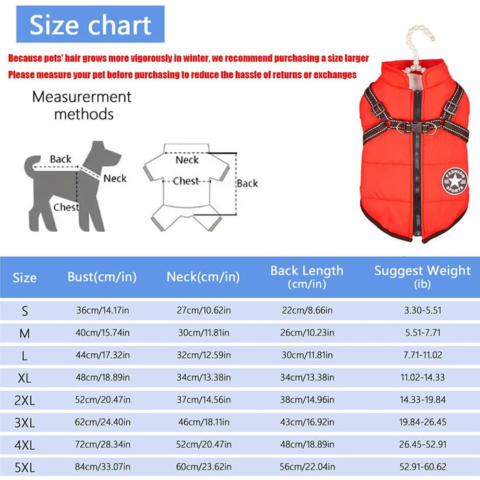 Зимовий теплий одяг Furry King для собак: водонепроникний 3-в-1, з інтегрованим шлейкою. Підходить для малих, середніх та великих собак та котів.
