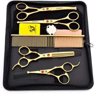 Набір професійних ножиць для грумінгу собак, нержавіюча сталь, безпечні закруглені кінчики