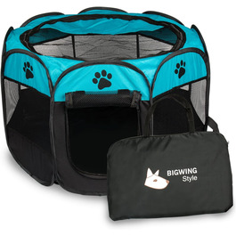 Вольєр для собак та котів BIGWING Style M/L, блакитний, водовідштовхувальний, для цуценят та тварин