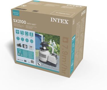 Пісочний фільтр-насос Intex SX2100 Plus з RCD (220-240В), продуктивність 7.9м³/год, арт. 26656GS