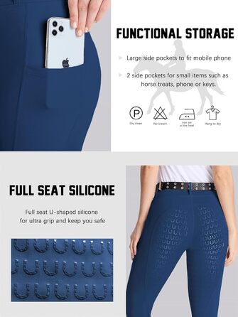 Жіночі штани для верхової їзди DMVOD з силіконовим зчепленням - зручні та стильні рейтузи для жінок (Блакитний, XS)