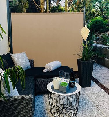 Ширма QUICK STAR Paravent з тканини, 150 x 190 см, бежева - для дому, саду, балкону