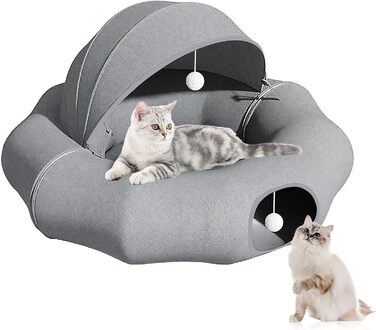 Туннель-лежанка для котів Teeloray Road, сірий, діаметр 90 см - іграшка-лежанка для котів, тунель-схованка