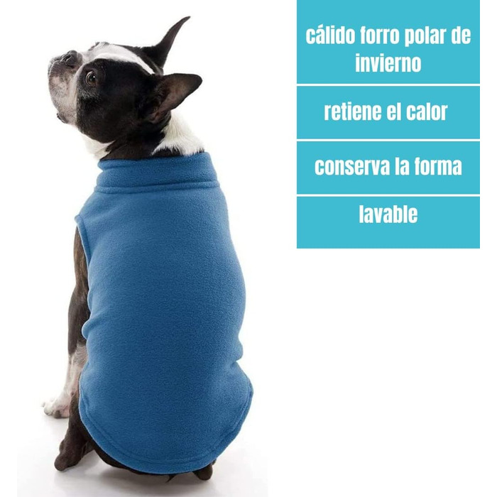 Теплий жилет для собак з флісу, зручний напівкомбінезон, тепла куртка для маленьких собак, на блискавці, для дому та вулиці (M)