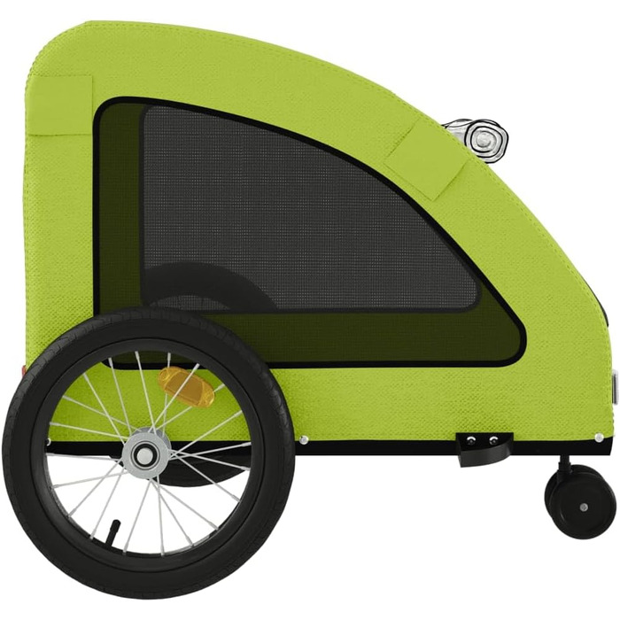 Фургон для собак Fasba: велосипедний причіп для тварин з відбивачами, прапором, зелений, 63,5 x 124,5 x 66 см