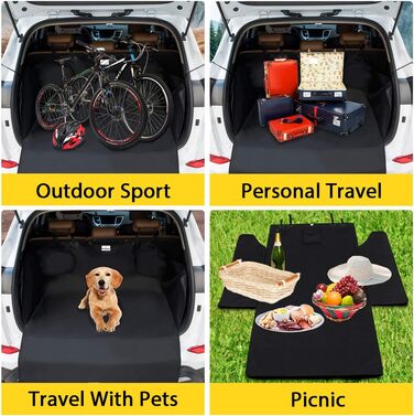 Захист для багажника автомобіля для собак, килимок для багажника, 185x105x45 см, вологостійкий, стійкий до подряпин, захист для салону автомобіля від собак