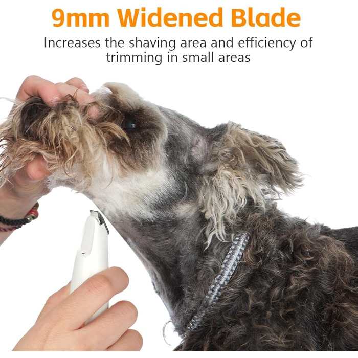 Триммер для собак OFFCUP: Безшумна машинка для стрижки лап, обличчя та вух з LED-підсвічуванням. Підходить для собак та котів. Акумуляторний триммер для догляду за тваринами.