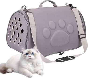 Трансформер для котів: переноска-рюкзак для подорожей, сіра (M)