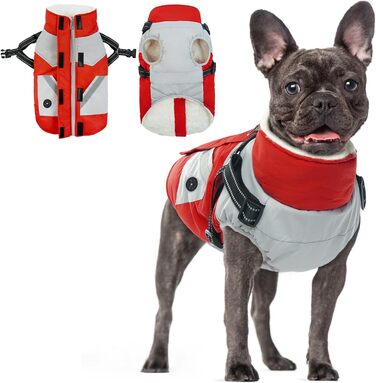 Зимовий одяг для собак, теплий зимовий одяг для маленьких собак, водонепроникний одяг для собак, одяг для собак чихуахуа (червоний, XS) XS (обхват шиї - 26 см, обхват грудей - 35 см) Червоний