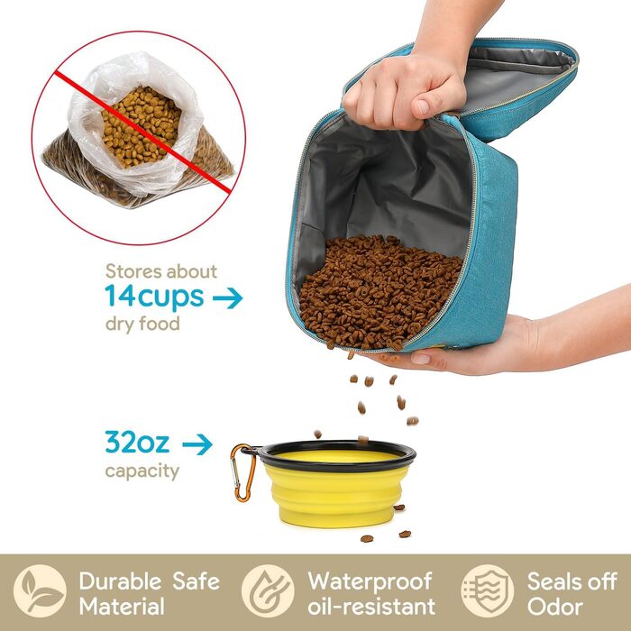 Універсальна переноска для тварин, ідеальна для подорожей та ночівель. Аксесуари для котів та собак з пеленальною сумкою та кількома кишенями (Океановий блакитний)