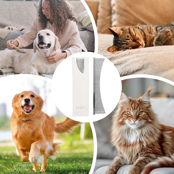 Гребінець для котів Flohkamm - щітка для догляду за шерстю, видалення ковтунів. Підходить для довгошерстих порід, щоденний догляд та після купання. Сріблястий колір.