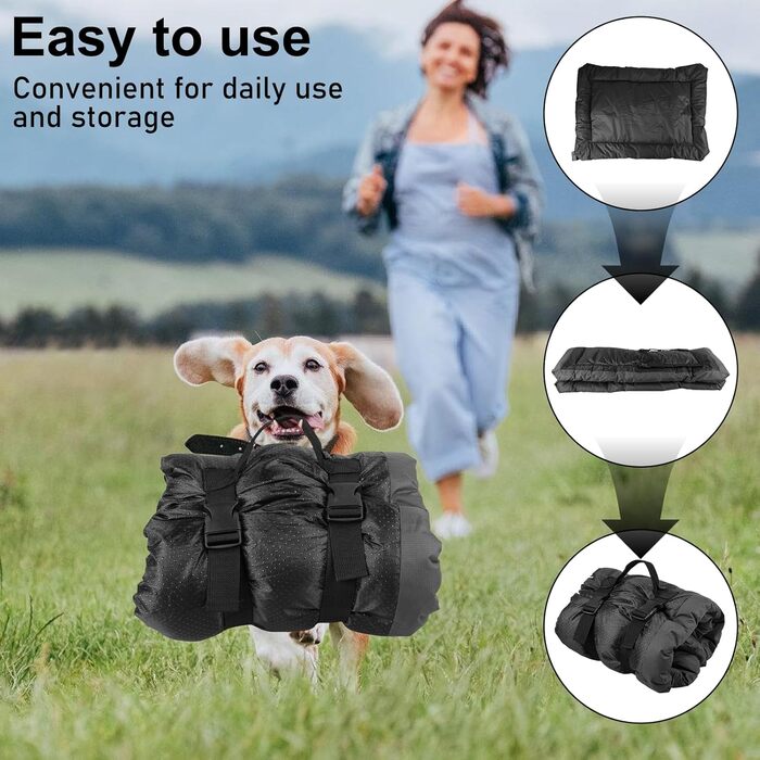 Водонепроникний килимок для собак 90 x 60 см, килимок для собак у подорожі, миючий килимок для собак і котів, портативне собаче ліжко для активного відпочинку, в авто та на вулиці, для подорожей та кемпінгу (сірий)