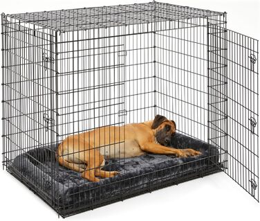 Клітка для собак Midwest Ginormous SL54DD, подвійні двері, велика, для найбільших порід (дог, мастиф, сенбернар), чорна