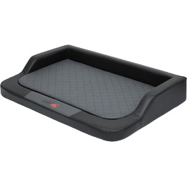 Ліжко для собак Hobbydog XXL Medico Lux, ортопедичне, штучна шкіра, чорне-сіре, 120x80 см