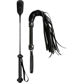 Набір для вершника RIDIN: 33 см батогом, 18 см реітгерте (указка) - для дресування коней, чорний