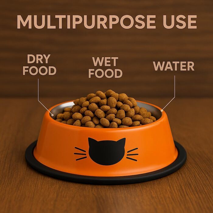 Набори мисок для котів PawPourri: неслизькі, з нержавіючої сталі, 2 шт. (230 мл)