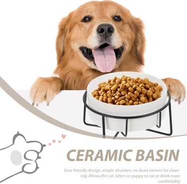 Миска для котячого корму POPETPOP з піднятою конструкцією та неслизьким дном, 14.5x8.5 см