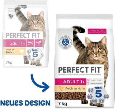 Сухий корм для дорослих котів Perfect Fit Adult 1+ з куркою, 7 кг