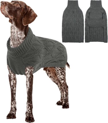 Пуловер для собак, теплий зимовий одяг для собак, куртки, жилети, одяг для цуценят, пуловери для собак, святковий одяг на Новий рік, зимові куртки для собак, одяг для маленьких собак, пуловер для чихуахуа (XXL, сірий)