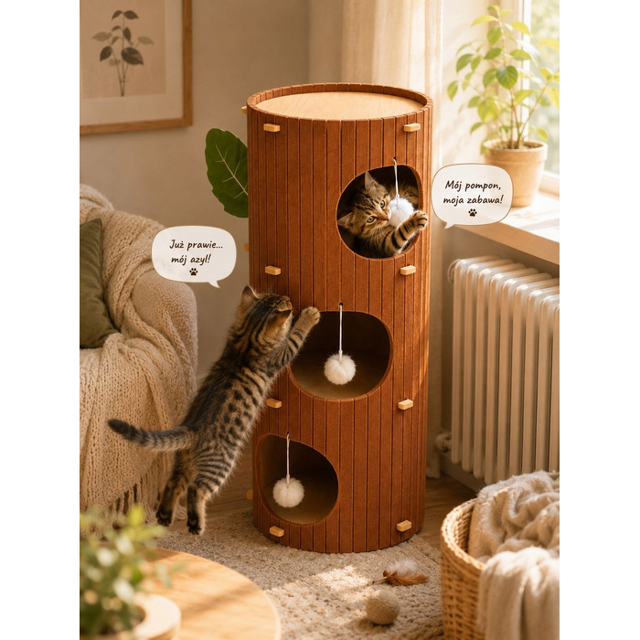 Будник для котів KUNERT, коричневий, круглий (90 см x 37 см x 90 см)