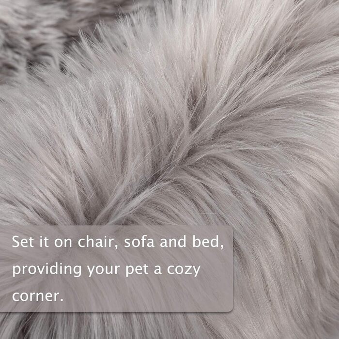 Килимок для домашніх тварин Asrug: м'який, плюшевий, комфортний, 61 x 91 см, сірий