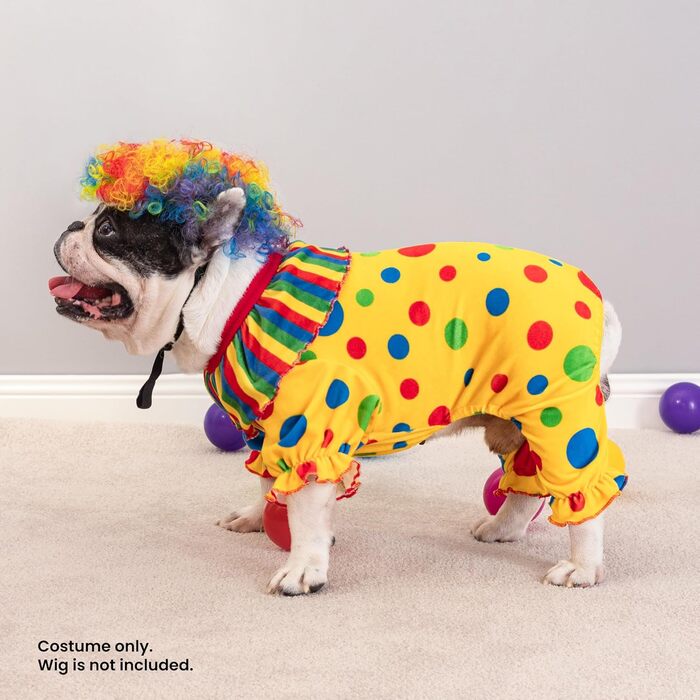 Костюм клоуна для собак Fitwarm на Хелловін, жовтого кольору, розмір M, для маленьких собак