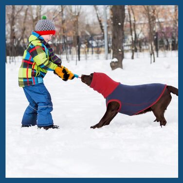 Пуловер для собак IECOii: теплий флісовий пуловер, толстовка, жилетка для собак, нашийник-воріт, сірий, розмір L (обхват грудей 48 см), 2XL (обхват грудей 62 см), темно-синій