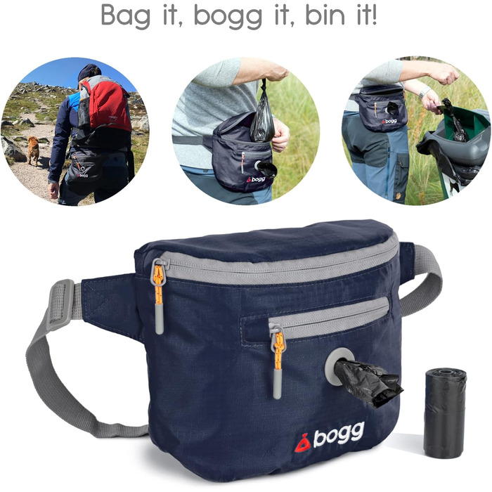 BOGG Універсальна сумка-переноска для собак | Диспенсер для пакетів та контейнер для відходів (Сірий Оскар)
