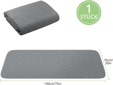 Водонепроникний килимок для собак, неслизька підстилка для тварин, килимок для котів, миючий, для захисту дивану, ліжка, автокрісла (темно-сірий, 76 x 190 см)