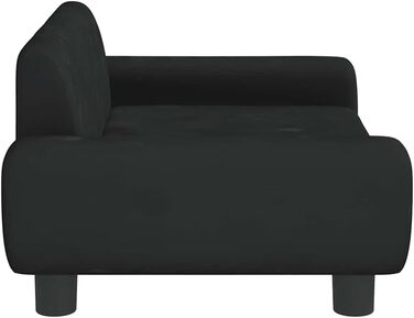 Крісло-ліжко для собак, чорне, з м'якою оббивкою, 70x45x33 см, для маленьких собак та котів