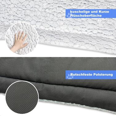 Крісло-ліжко для собак середніх порід 75x50 см з м'яким ворсом та антиковзною основою, сірого кольору, в мармуровому стилі