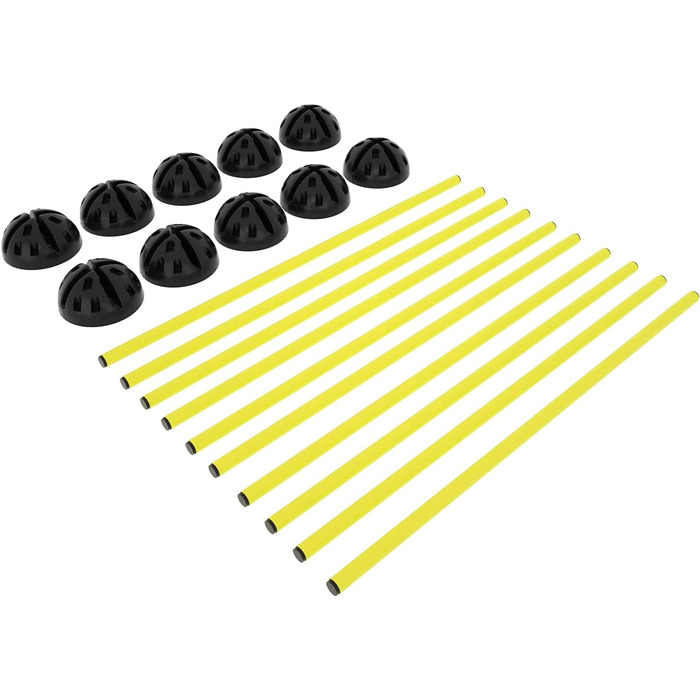 Набір стрибкових стержнів YRHome для тренувань з акробатики та координації. 15 стрижнів (100 см), 10 підставок, 10 кліпсів