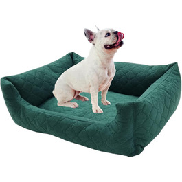 Ліжко для собак та котів Odolplusz, зелений, розмір M (70 x 60 см) | М'яке ліжко-корзина з бортиками