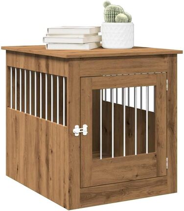 Клітка для собак у меблевому стилі vidaXL, артезіанський дуб, 64,5x80x71 см, стильне меблеве житло для собак