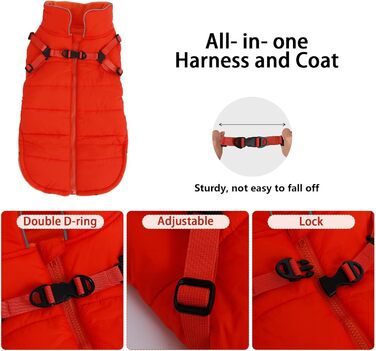 Зимова куртка для собак, жилет, водонепроникна, світловідбиваюча, з флісовою підкладкою, костюм для маленьких собак на вулицю з персоналізованою нашивкою, помаранчевий колір, XL (довжина спини 44 см), XL (персоналізований)