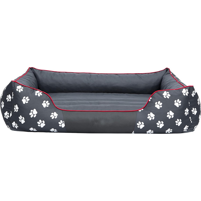 Килимок для собак XXL 110x90 см, сірий з лапами - м'який лежак для тварин
