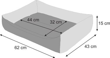 Крісло-ліжко для собак, м'яке лежання для тварин, 82 x 60 см, чорний колір, еко-журавлина (L, сірий з червоними боковинами)