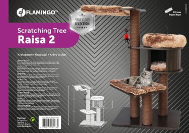 Дряпальня для котів Flamingo Raisa 3 – Коричнево-сіра, 198 см | XXL-комплекс для лазіння