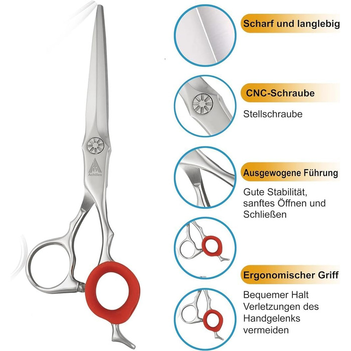 Набір професійних ножиць для волосся Titan 6 дюймів (1 шт.) - ножиці та ножиці для розрідження, сталь Японія